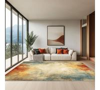 UUZEAI Tappeto lavabile per soggiorno, tappeto antiscivolo contemporaneo con motivo astratto shabby chic per camera da letto, corridoio 150x180cm