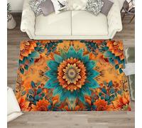 UUZEAI Tappeto Mandala Vintage per Soggiorno, Tappeto Floreale Colorato Tradizionale, Tappeti Lavabili Antiscivolo per Camera da Letto 120x200cm