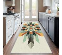 UUZEAI Tappeto tribale azteco, tappeto da corridoio, antiscivolo, lavabile, da cucina, geometrico, stile sud-occidentale indiano, per camera da letto, verde menta, marrone 200x280cm