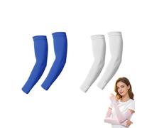 UV Cooling Arm Sleeves UPF 40+ Sun Protection Sleeves 2 Pair(Blue+White)