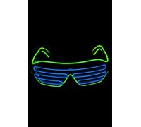 UV Floor-Lunetta El Wire Blu Verde Occhiali luminosi, taglia unica, 3700817021294