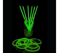 UV FLOOR - Set di 100 braccialetti fluorescenti luminosi e 100 connettori, di alta qualità, accessori luminosi, fluorescenti, per feste, travestimenti, colore: verde neon