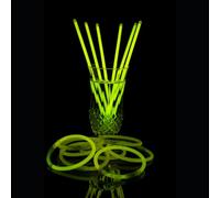 UV FLOOR - Set di 100 braccialetti fluorescenti luminosi e 100 connettori, di alta qualità, accessori luminosi, fluorescenti, per feste, travestimenti, colore: giallo neon