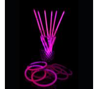 UV FLOOR - Set di 100 braccialetti fluorescenti luminosi e 100 connettori, di alta qualità, accessori luminosi, fluorescenti, per feste, travestimenti, colore: rosa neon