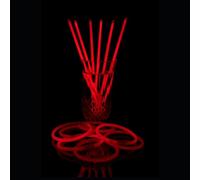 UV FLOOR - Set di 100 braccialetti fluorescenti luminosi e 100 connettori, di alta qualità, accessori luminosi, fluorescenti, per feste, travestimenti, colore: rosso neon