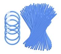 UV FLOOR - Set di 100 braccialetti fluorescenti luminosi e 100 connettori, di alta qualità, accessori luminosi, fluorescenti, per feste, travestimenti, colore: blu neon