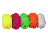 UV FLOOR - Set di 5 gomitoli di fili fluorescenti, 5 colori, speciale luce nera, accessorio fluorescente, perizoma art