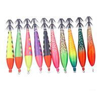 UV Glow Squid Bait 10,4 centimetri Needle Point Ganci | Design bilanciato, azione di affondamento lento, imita prede naturali, attira i predatori del fondo