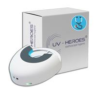 UV HEROES Dispositivo a Raggi UV per la Disinfezione dello Stetoscopio Professionale; Protezione completa dai batteri per tutti i tipi di Fonendoscopio; Made in Italy. (BIANCO, 43-47 MM)