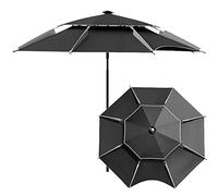 UV Protection Beach Umbrella 7.2ft Windproof Fishing Parasol with Sand Anchor 8.5ft Adjustable Sun Shade for Outdoor Use Red Color Beach & Camping