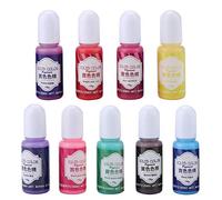 UV Resin Coloring Dye Colorant Pigment Non Fast Curing Liquid Resin for DIY Crafts Jewelry Making 9 Colors 10g Bottles (Tinta unita 9 colori gruppo B)