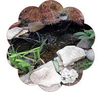 UV Resistant Preformed Pond Liner Easy Cutting, Pond Liner for Natural Looking Ponds, Waterfall, Koi Pondsand Water Garden (Black)(5x5m)