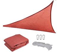 UV Resistant Triangular Sun Shade Sail Canopy -100% HDPE for Outdoor Garden Terrace & Party Use - Includes Rope - 4x4x4m Red