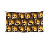 Uva Bottiglie di vino e bevande Stampa Banner per feste per raduni Festival Decorazione resistente ai raggi UV Adatto a Halloween Bar Soggiorno Spazi