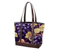 Uva e foglie verdi-2025 Borse a tracolla per le donne grandi borse in pelle lavata morbida e borse durevoli, Multicolore 05, 33.8x12x31cm/13.3x4.7x12.2 in