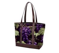 Uva e foglie verdi-2025 Borse a tracolla per le donne grandi borse in pelle lavata morbida e borse durevoli, Multicolore 06, 33.8x12x31cm/13.3x4.7x12.2 in