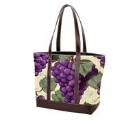 Uva e foglie verdi-2025 Borse a tracolla per le donne grandi borse in pelle lavata morbida e borse durevoli, Multicolore 10, 33.8x12x31cm/13.3x4.7x12.2 in