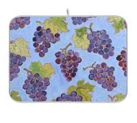 Uva Frutta Blu Arte Pittura Opaco Secco Stuoie di asciugatura per Piatti Piatto Stuoia di asciugatura XL Microfibra 18 x 24