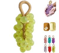 Uva Soap on a Rope, Handmade Grape Bar Soap, Fred Process Aromatic Decorative Soap for Hand Washing, Bath, Home Decor Gift for Men and Women (1, Green)