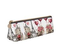 UVBDF Astucci per matite per bambini, con cerniera, motivo Torre di Parigi, caffè, vino, profumo, bicicletta, cuore, per la scuola, con cerniera, piccoli e semplici astucci per penne, cosmetici