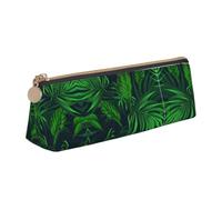 UVBDF Astuccio portamatite verde con pianta tropicale portatile, grande capacità, astuccio per cosmetici, bianco, Taglia unica, Astuccio per trucchi