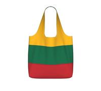 UVBDF Bandiera della Lituania Stampa Drogheria Tote Riutilizzabile Packable Bag 25l Poliestere Lavabile Viaggio Vacanze Carryall