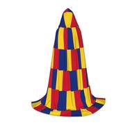 UVBDF Bandiera della Romania Rinascimento Fair Outfit Mantello Con Cappuccio Per Adolescenti Gotico Medievale Cosplay Costume Teatro