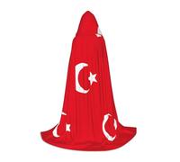 UVBDF Bandiera della Turchia Rinascimento Fair Outfit Mantello Con Cappuccio Per Adolescenti Gotico Medievale Cosplay Costume Teatro