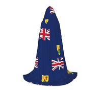 UVBDF Bandiera delle Isole Turks e Caicos Rinascimento Fair Outfit Mantello con cappuccio per ragazzi gotico medievale Cosplay Costume teatro teatro