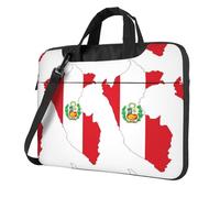 UVBDF Borsa a tracolla portatile semplice e leggera con stampa mappa della bandiera del Perù Borsa a tracolla per uomo regalo di compleanno, Nero , 13 inch