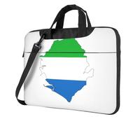 UVBDF Borsa a tracolla portatile semplice e leggera con stampa mappa della bandiera della Sierra Leone Borsa a tracolla portatile semplice e leggera per uomo regalo di compleanno, Nero , 13 inch