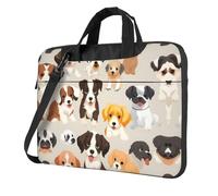 UVBDF Borsa per laptop minimalista con stampa di razza di cane Borsa a tracolla portatile leggera semplice per uomo regalo di compleanno, Nero , 13 inch
