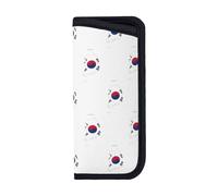 UVBDF Borsa per occhiali con bandiera della Repubblica della Corea, morbida, portatile, multiuso, per occhiali, penne, auricolari e carte, accessorio da viaggio, Nero , S