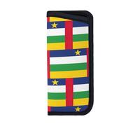 UVBDF Borsa per occhiali portatile morbida con bandiera dell'Africa centrale, borsa per occhiali stampata multiuso per occhiali, penne, auricolari e carte, accessorio da viaggio, Nero , S