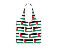 UVBDF Borsa pieghevole riutilizzabile della borsa della spesa della stampa della bandiera della Palestina 25l poliestere lavabile di viaggio di vacanza Carryall