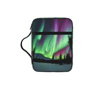 UVBDF Borsa protettiva per la Bibbia stampata con pittura dell'aurora boreale, custodia resistente all'usura per viaggi in chiesa e lezioni bibliche