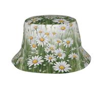 UVBDF Cappellini da pescatore con stampa di margherite bianche, unisex, alla moda, per escursioni, viaggi, familiari e amici