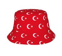 UVBDF Cappello da pescatore stampato con bandiera della Turchia, unisex, alla moda, per escursioni, viaggi, famiglia, amici, nero