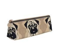 UVBDF Carino Pug Dog Pencil Case Cancelleria Portatile Grande Capacità Matita Sacchetto Cosmetico Organizer Bag, bianco, Taglia unica, Astuccio per trucchi