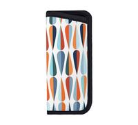 UVBDF Custodia per occhiali da vista moderna di metà secolo in stile retrò con forme a goccia, custodia per occhiali multiuso stampata per occhiali, penne, auricolari e carte, accessorio da viaggio