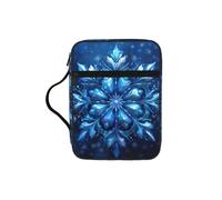 UVBDF Custodia protettiva per la Bibbia stampata con fiocco di neve, blu, resistente all'usura, per viaggi in chiesa e lezioni bibliche
