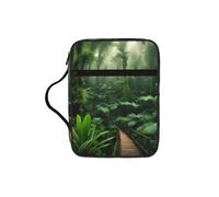 UVBDF Custodia protettiva per la Bibbia stampata con foresta pluviale tropicale, resistente all'usura, per viaggi in chiesa e lezioni bibliche