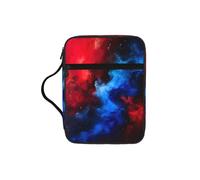 UVBDF Custodia protettiva per la Bibbia stampata con galassia rossa e blu, resistente all'usura, per viaggi in chiesa e lezioni bibliche