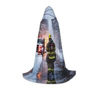 UVBDF Firefighter Fireman Flame Renaissance Fair Outfit Capo con cappuccio per adolescenti gotico medievale Cosplay Costume teatro teatro