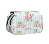 UVBDF Garden Roses Printing School Double Layer Clamshell Pencil Case Organizer Borsa di Cancelleria per Bambini Regalo, Nero , Taglia unica, Organizer per borse