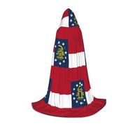 UVBDF Georgia Flag Renaissance Fair Outfit Mantello con cappuccio per adolescenti gotico medievale Cosplay Costume teatro teatro