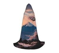 UVBDF Giappone Monte Fuji Paesaggio Rinascimentale Fair Outfit Mantello Con Cappuccio Per Adolescenti Gotico Medievale Cosplay Costume Stage Teatro