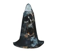 UVBDF Horror Ghost Skull Renaissance Fair Outfit Capo con cappuccio per adolescenti gotico medievale Cosplay Costume teatro teatro