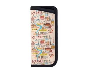 UVBDF Illus, custodia morbida e portatile per occhiali con mappa di Roma con punti di riferimento, borsa multiuso per occhiali, penne, auricolari e carte, accessorio da viaggio, Nero , S