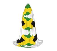 UVBDF Jamaica Flag Map Renaissance Fair Outfit Mantello con cappuccio per ragazzi gotico medievale Cosplay Costume teatro teatro